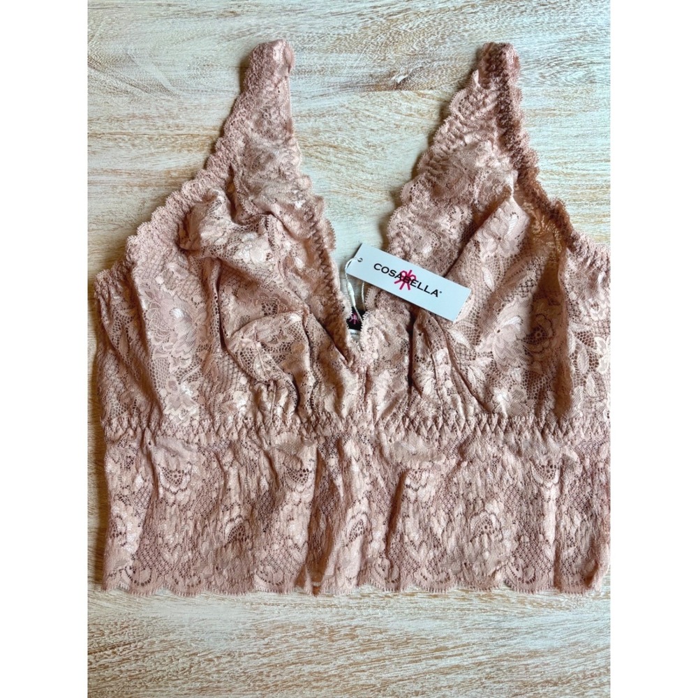 🔥 NWT size 1X Cosabella Never Say Never Plungie Bra Mandorla Lace Bralette